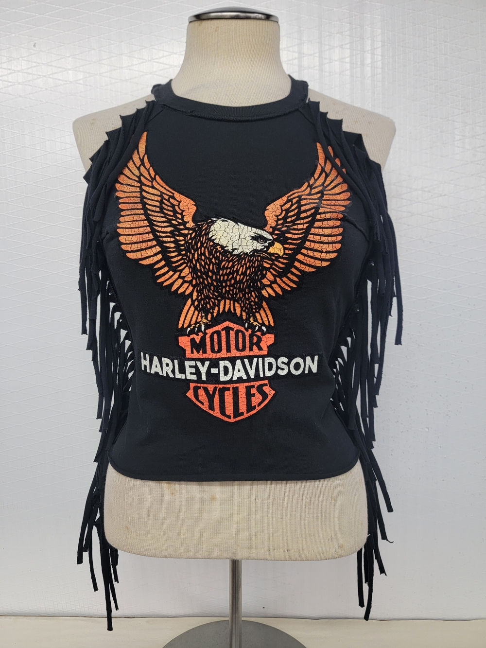 Harley-Davidson Fringe Halter Top with Eagle Graphics